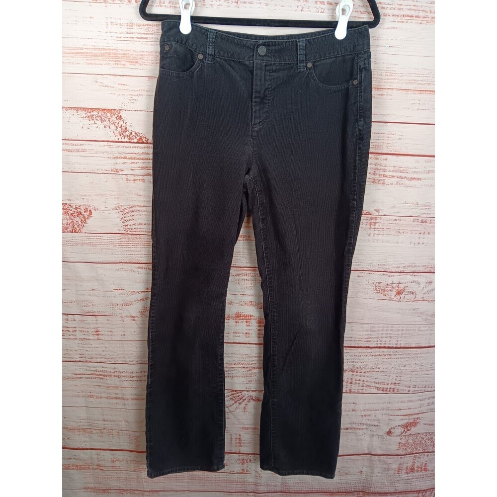 Talbots Heritage Pants Womens 8P Black  Corduroy Straight Leg